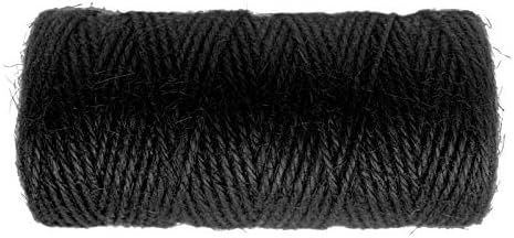 KINGLAKE 328 Feet Jute Twine Black Gift Twine String Durable Packing String for Gift Wrapping Arts & Crafts Decoration