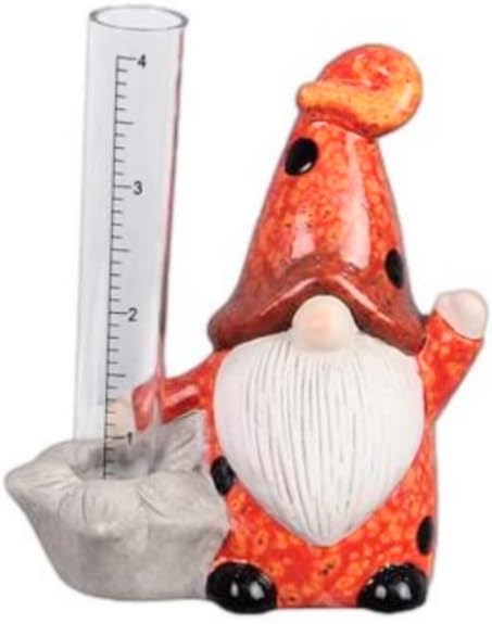 The Bridge Collection Cute Garden Gnome Rain Gauge (Ladybug)
