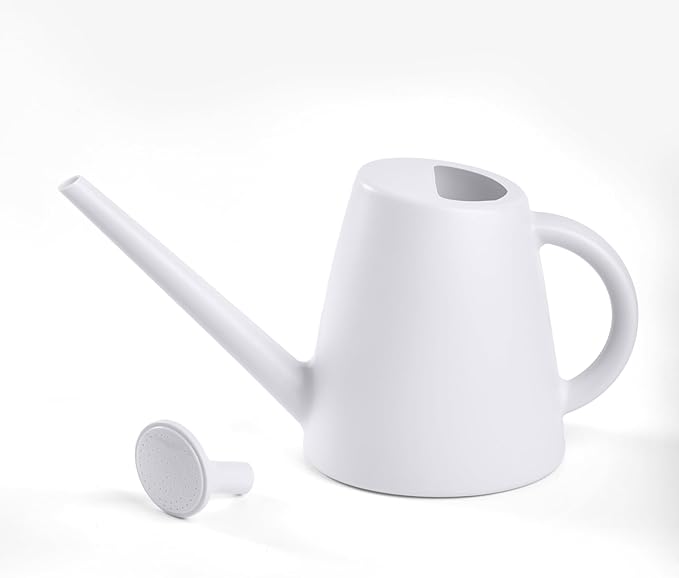 ZXJ Plant Watering Cans for Indoor and Outdoor Home Garden Plants - with Long Spout - White - 1/2 Gallon