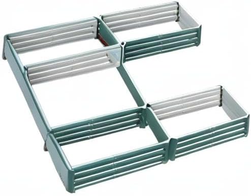 Outsunny 8 x 8' Raised Garden Bed Set, Large Steel Flower Planters for Outdoor Plants, Easy Assembly for Vegetables, Herbs, Green