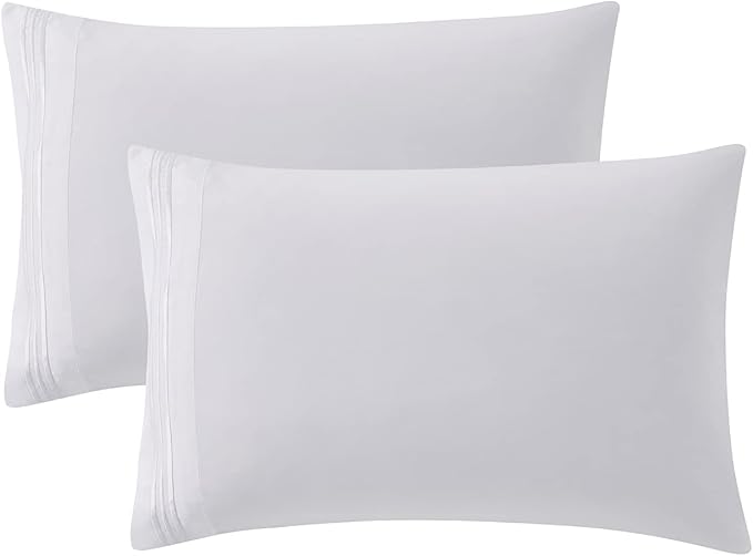 Clara Clark Bed Sheets, Premier 1800 Series 4 Piece Bed Sheet Set, Deep Pocket, Wrinkle, Fade, Stain Resistant, Luxury Soft Bedding Sheets & Pillowcases, Twin, White