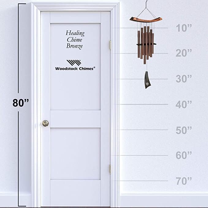 Woodstock Chimes Eastern Energy Healing Wind Chime for Outside 34" Medium Bronze, Harmonic Light Sound, Outdoor Decor for Patio, Porch, Garden HCBR