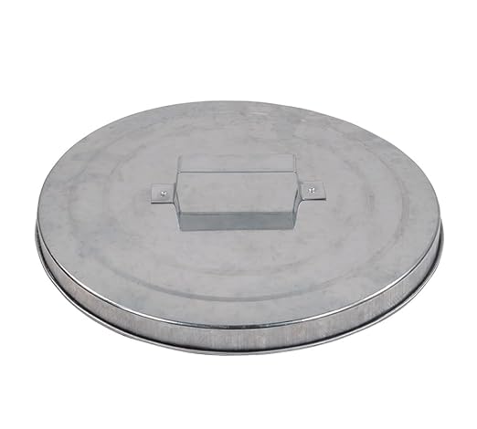 Mytee Products Galvanized Trash Can w/Lid Ideal for Trailers - 6 Gallon Steel Mounted Small Outdoor Garbage Can for Home, Office, Bathroom, Kitchen - Fire and Heat Resistant
