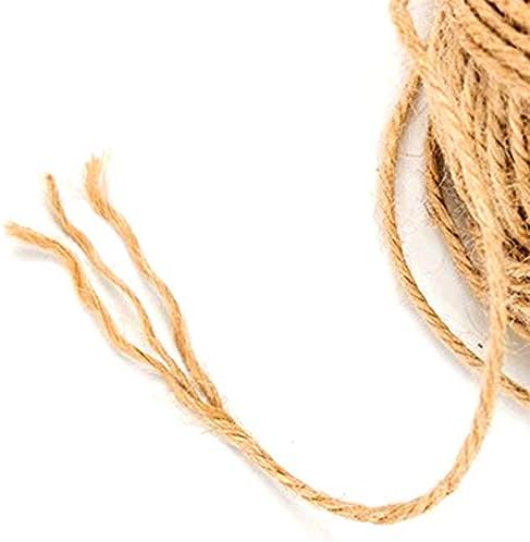 JijAcraft Jute Twine String 328 Feet, 2mm Natural Hemp for Gift Wrapping, 3-Ply Climbing Plant, Garden Craft, DIY Christmas Handmade Arts, Gift Decoration