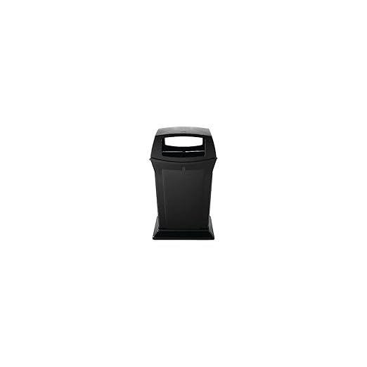 Rubbermaid Commercial Products Ranger Outdoor Trash Can with Lid 45-Gallon Plastic Black Indoor/Outdoor Garbage Can for Parks/Shopping Malls/Festivals/Stadiums