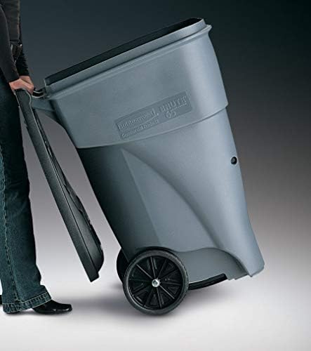 Rubbermaid Commercial Products Brute Rollout Trash/Garbage Can/Bin with Wheels, 32 GAL, Gray, for Restaurants/Hospitals/Offices/Back of House/Warehouses/Home