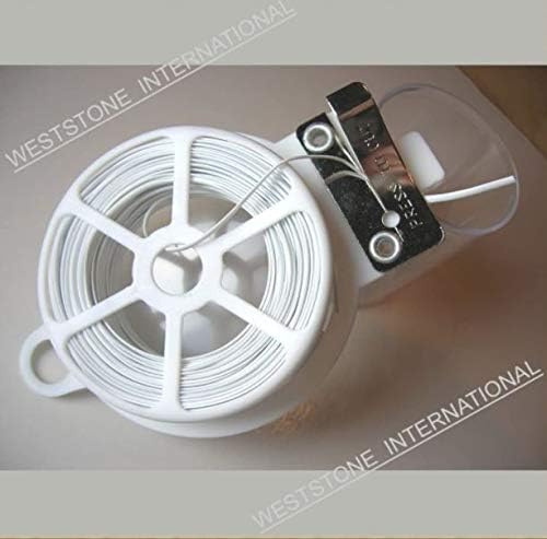 Weststone - 100ft(30m) Plastic Oval Twist Tie Spool with Cutter (White -1pc)