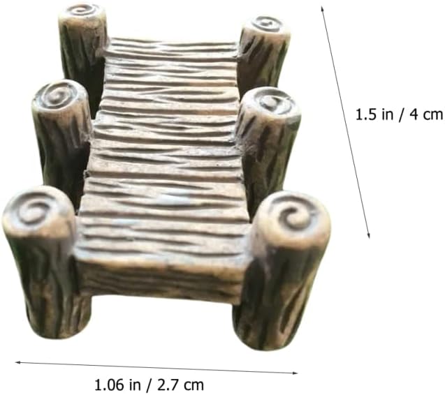 Miniature Bridge Model Decor 10Pcs Wooden Retro Garden Ornaments for Indoor Outdoor Micro Landscaping Fairy Yard Accessories