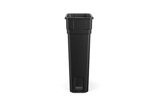 Suncast Commercial 23-Gallon Narrow Trash Can without Handles - Durable Garbage Can, Black, Made in the USA