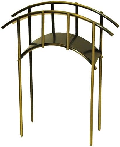 G & F Products MiniGardenn 10030 Fairy Garden Miniature Mini Bridge, Rustic, 4" L x 1.25" W x 2.5" H with 2" Picks
