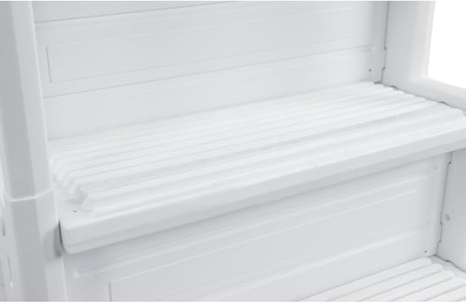 Aqua Select Everest in Pool Step and Outside Flip Up Ladder System | White | for Above Ground Swimming Pools | Wide Steps for Added Stability | Safety Stairs Capacity Up to 350 lbs