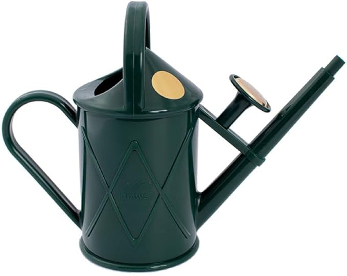 Indoor Plastic Watering Can | The HAWS The Bartley Burbler - Two Pint | Pot Waterer | Fine Spray Rose - Green