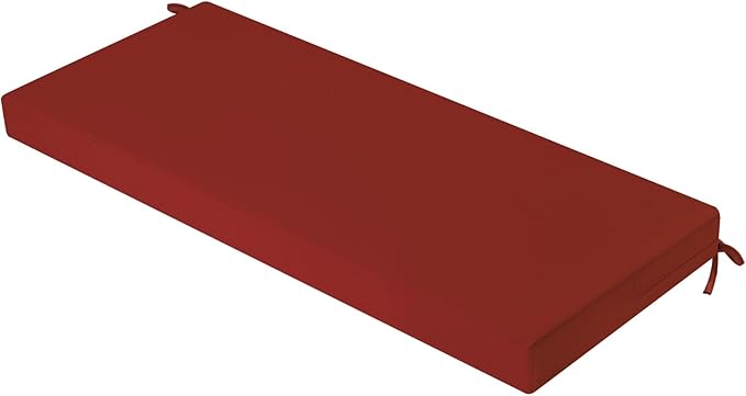 idee-home Outdoor Bench Cushion Waterproof, Bench Cushions for Outdoor Furniture, Patio Porch Swing Replacement Seat Pad with Ties for Garden Backyard, 48 x 18 Inch