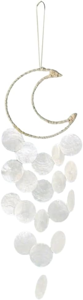 Wind Chimes for Outside,Handcrafted Capiz Shells Wind Chime for Indoor/Outdoors,Garden Decoration of Coastal Style,Great Gift for Shells Wind Chimes Lovers and More (White)