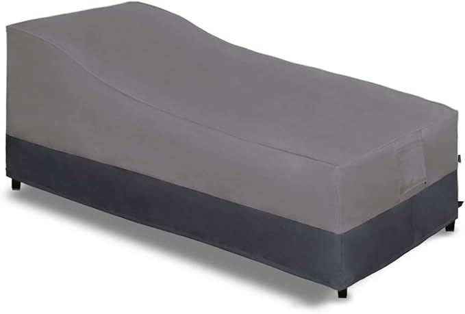 Easy-Going Waterproof Outdoor Chaise Lounge Cover, Heavy Duty Patio Lounge Chair Cover, Windproof Outdoor Furniture Cover with Air Vent 1 Pack-78Wx35.5Dx33H inch, Gray/Dark Gray
