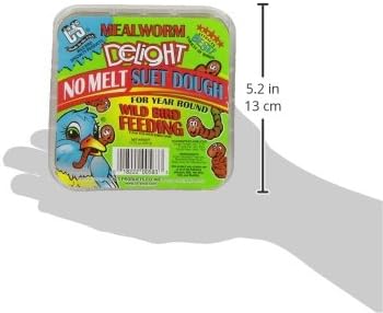C&S Mealworm Delight, No Melt Suet Dough, 11.75 Ounce (Pack of 12)