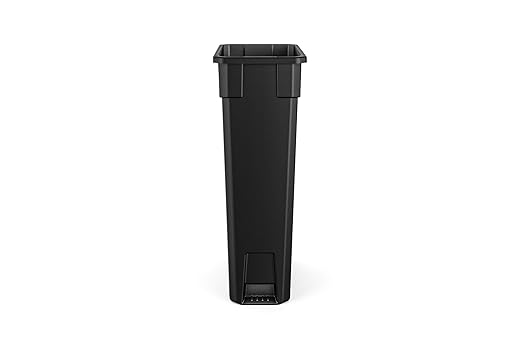 Suncast Commercial 23-Gallon Narrow Trash Can without Handles - Durable Garbage Can, Black, Made in the USA