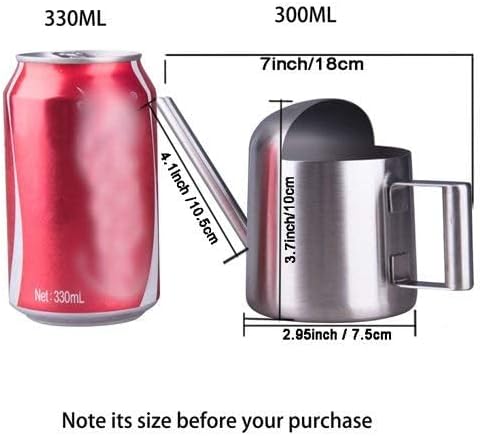 IMEEA Tiny Watering Can for Indoor Plants Bonsai Tree Stainless Steel Small Watering Can Succulents, 11oz/300ml