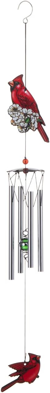Cardinal Bird Wind Chime, Red Bird Wind Chimes Outdoor Decorations, Garden Backyard Church Hanging Decor