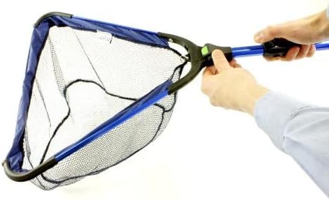 PondH2o Folding Pond Utility Nets Combo Pack Fish Water Garden Pond Debris Skimming Net & Pond Fish Catching Koi Net with Telescoping Extension Poles to 6 Feet | Value 2 Pack Fresh Water Nets