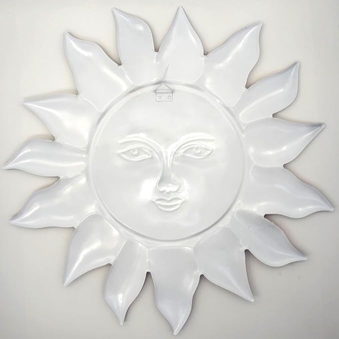 Metal Sun Flower Wall Decor - 13 inches Sun Wall Art Hanging Decorations for Outdoor, Home Garden Yard Patio Fence Bedroom Decor, Gifts for Mom Friends