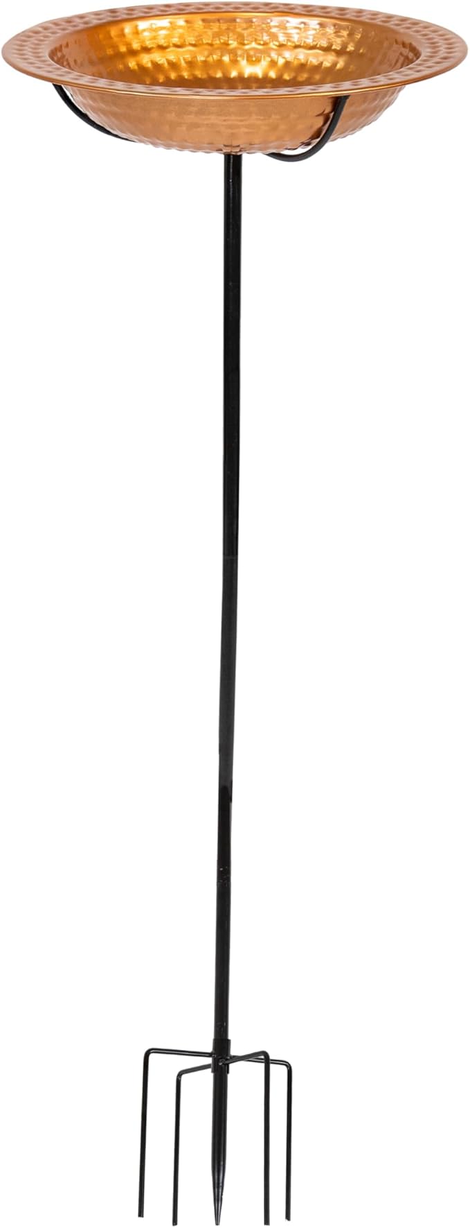 Sunnydaze Copper Bird Bath for Outdoors - Detachable Bird Bath Bowl with Stake - 38" H