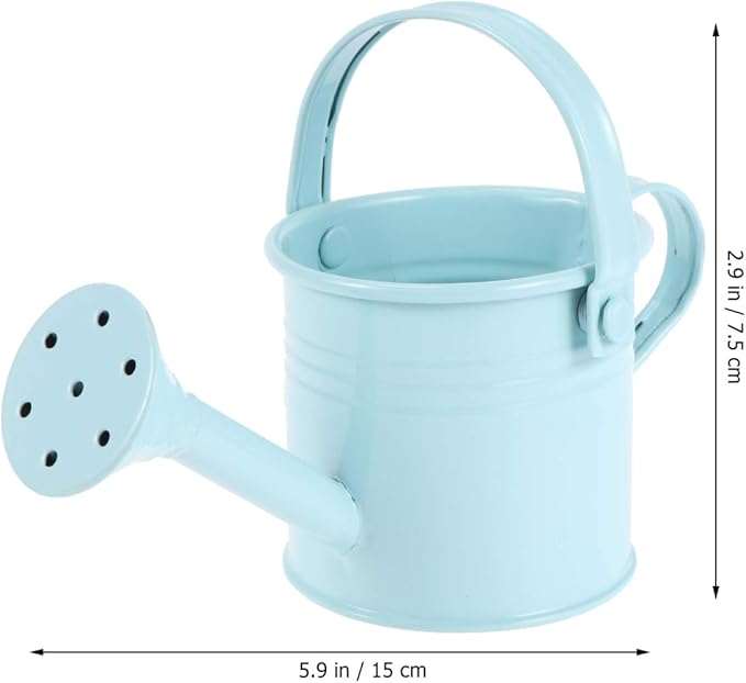Hemoton Metal Watering Can, 5pcs Simple Kids Watering Can, Children Garden Watering Bucket Iron Watering Tin Can Sprinkling Kettle for Garden Plants Flower 5.9x2.95x2.95 in (Mixed Color)