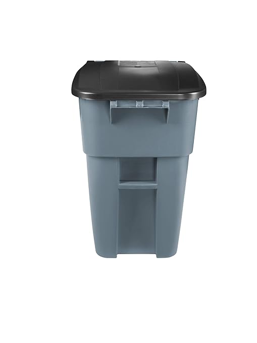 Rubbermaid Commercial Products Brute Rollout Trash/Garbage Can/Bin with Wheels, 50 GAL, for Restaurants/Hospitals/Offices/Back of House/Warehouses/Home, Gray
