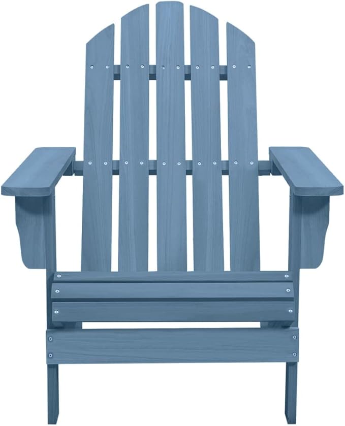 Patio Adirondack Chair Solid Fir Wood Blue, Patio Dining Chairs, Bar Stools, Outdoor Seating for Outdoor Relaxation and Entertaining in Your Backyard or Poolside