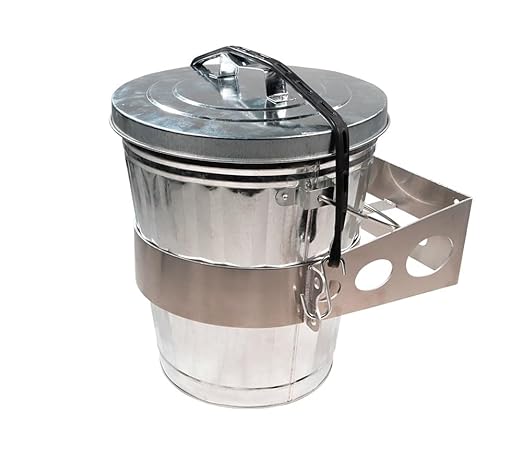 Mytee Products 4 Pack 6 Gallon Aluminum Trash Can Brackets Mount for Truck & Trailers - for Flat Vertical Surface & Carriers Mounting Holder for Galvanized Trash Can 11-3/4"