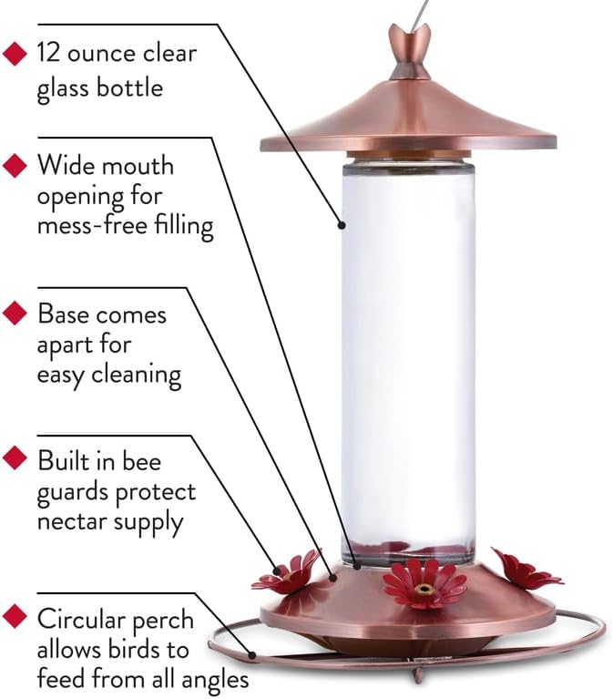 Birdscapes 710B 12 Oz Brown Copper Hummingbird Feeder