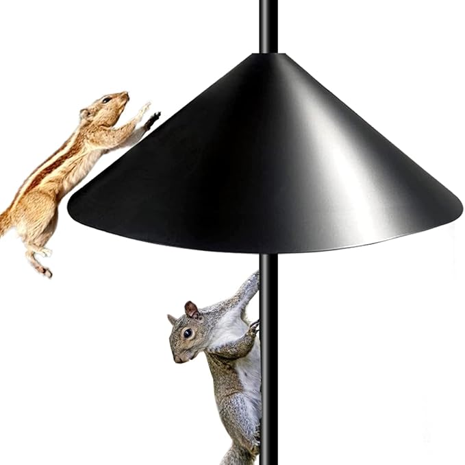 19 Inch PP Squirrel Proof Baffle for Protecting Outside Pole Bird Feeders and Bird Houses, Pole Mount Raccoon and Squirrel Guard Stopper for Shepherd Hooks - Black, 1 Pack