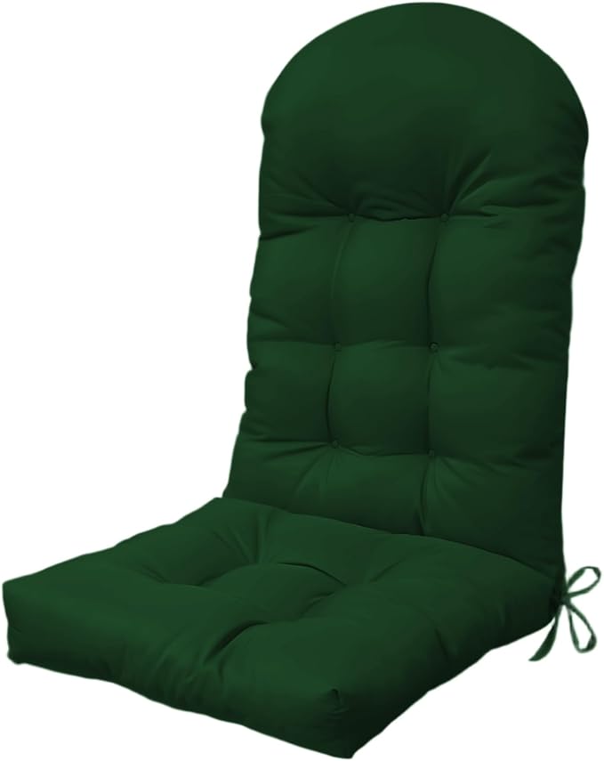 Adirondack Chair Cushion, 44x19x5 Inches, Enlarged Thickened Rocking Chair Pad with Splash Proof Fabric, High Back Support with Ties