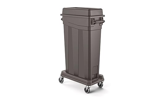 Suncast Commercial TCNH2030 Narrow Trash Can With Handles, 30.00" Height x 11.08" Width, 23 gal Capacity, Gray