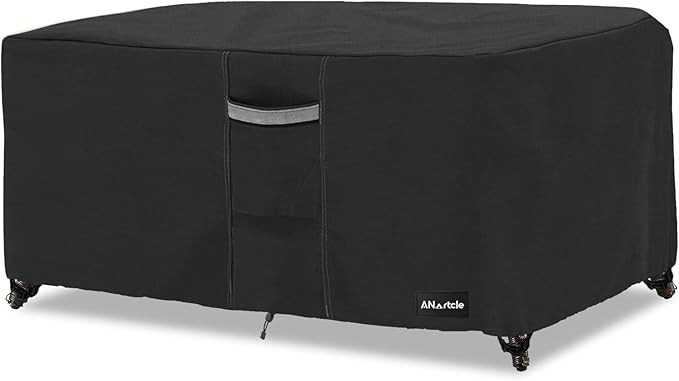 Patio Coffee Table Cover, 600D Waterproof Heavy Duty Rectangular Outdoor Table Cover,Patio Furniture Covers,48 x 28 x 16 inch,Black
