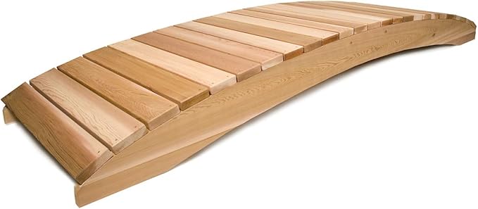 All Things Cedar FB144 Garden Bridge |12-Ft Cedar Wood Bridge for Gardens, Backyards & Streams | Easy to Assemble & Made from Untreated Western Red Cedar |142x35x15