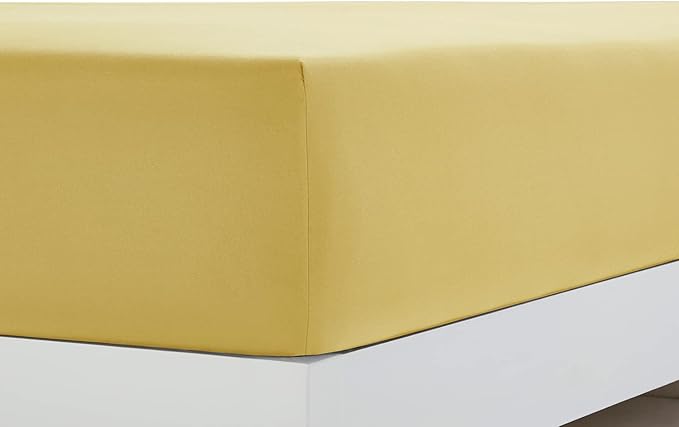 Clara Clark Bed Sheets, Premier 1800 Series 4 Piece Bed Sheet Set, Deep Pocket, Wrinkle, Fade, Stain Resistant, Luxury Soft Bedding Sheets & Pillowcases, King, Custard Mellow