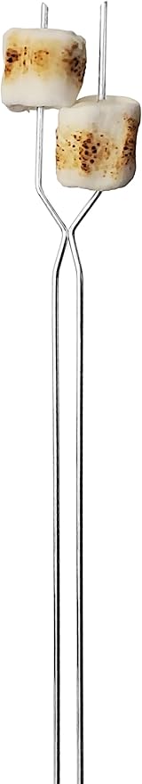 Coghlan's Telescoping Roasting Fork – Stainless Steel Skewers for Marshmallows & Hot Dogs – Extends 12.5" to 34" with Handle & Thumb Roller for Easy Rotation