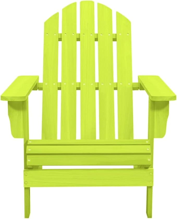Patio Adirondack Chair Solid Fir Wood Green, Patio Dining Chairs, Bar Stools, Outdoor Seating for Outdoor Relaxation and Entertaining in Your Backyard or Poolside