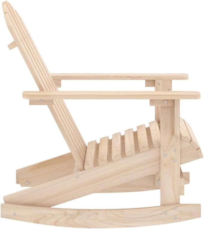 vidaXL Adirondack Rocking Chair for Patio & Garden - Solid Fir Wood Construction - Ergonomic Design - Classic Brown Finish - Easy Assembly - Weather