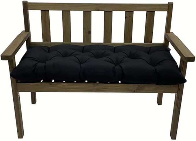 Outdoor Waterproof Bench Cushions, Garden Bench Cushion Tufted Chair Pad, 20 x 40 in Replacement Seat Pad Cushion for Outdoor Garden Patio Bench Porch Swing, Black