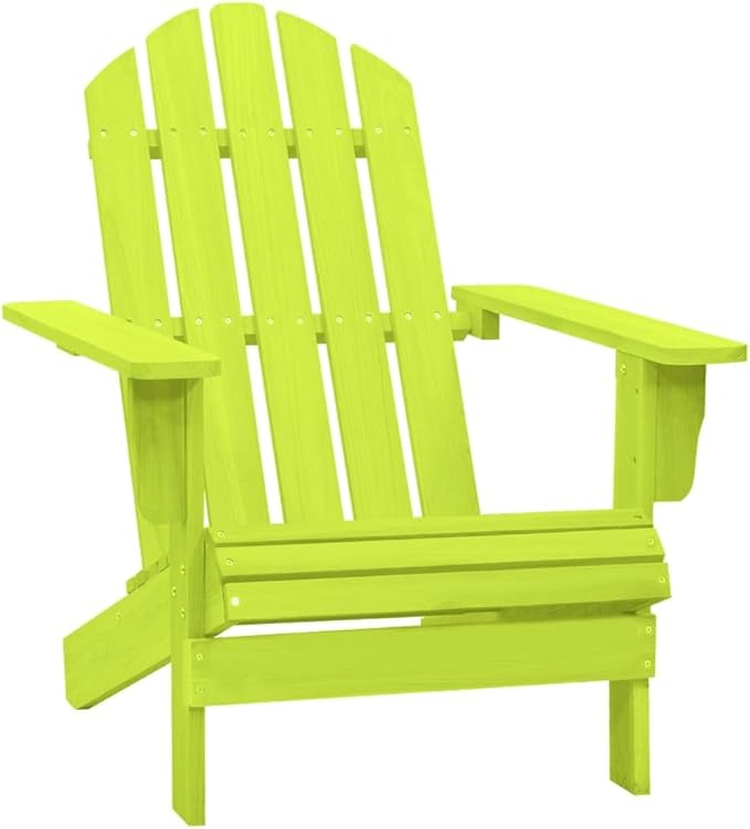 Patio Adirondack Chair Solid Fir Wood Green, Patio Dining Chairs, Bar Stools, Outdoor Seating for Outdoor Relaxation and Entertaining in Your Backyard or Poolside