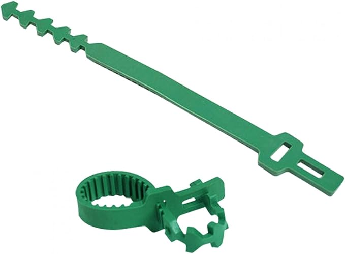 GEZICHTA 10 PCS Tree Stake Support Bands, Heavy Duty Adjustable Interlock Tree Plant Ties, Reusable Garden Plants Shrub Ties 9.4 inch(Green), free size