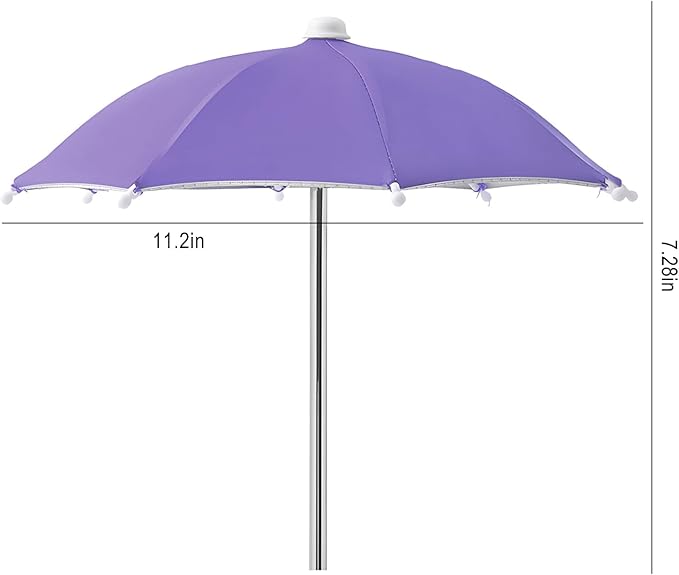 Squirrel Picnic Table Feeder Replacement Mini Umbrella for Outside (Purple)