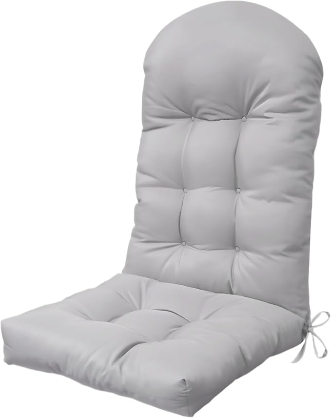 Adirondack Chair Cushion, 44x19x5 Inches, Enlarged Thickened Rocking Chair Pad with Splash Proof Fabric, High Back Support with Ties