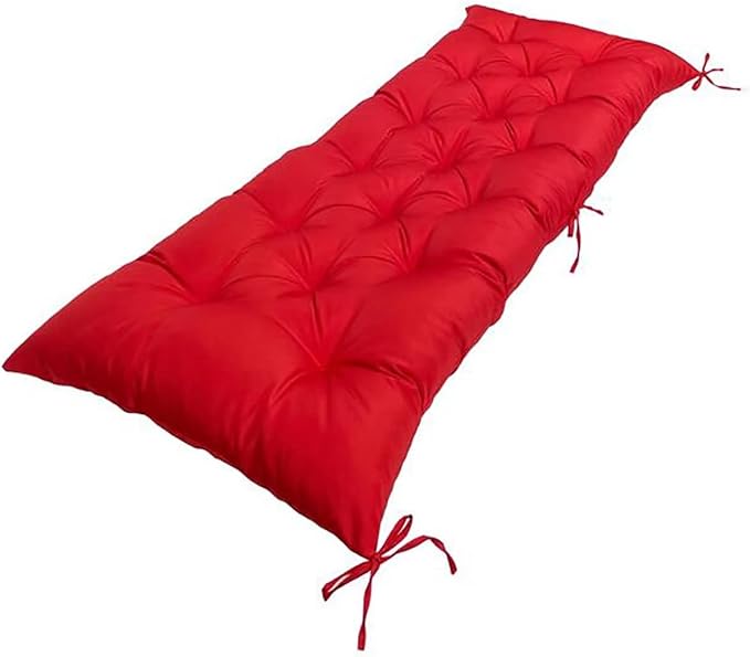 Waterproof Lounge Chair Cushions Swing Cushion for Outdoor Furniture, Indoor Outdoor Beach Cushion Thick Outdoor Garden Beach Seat 20 x 40 in, Red