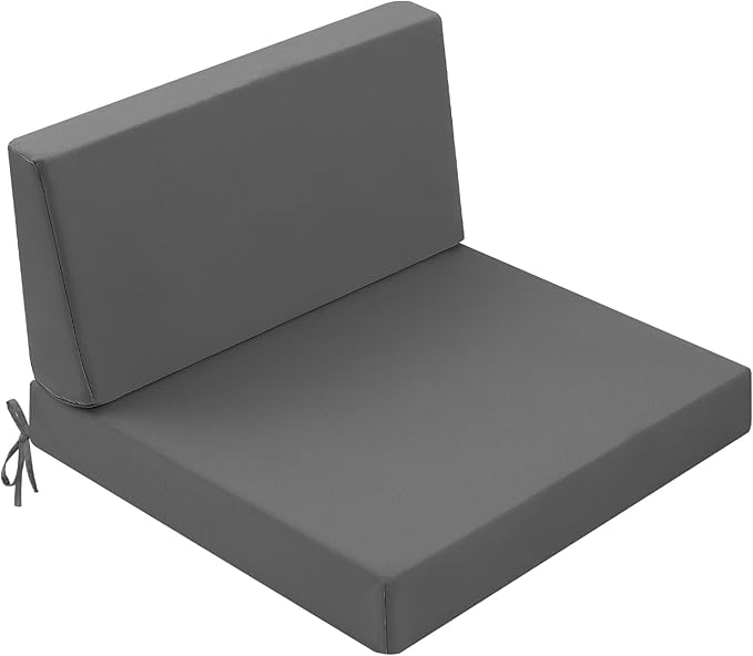 Outdoor Cushions for Patio Furniture, Outdoor Seat and Back Cushion, Waterproof Hampton Bay Deep Seat Replacement Couch Cushions for Garden Lawn, 26.5x26.5 Grey