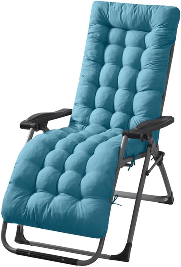 Patio Chaise Lounger Cushion, Lounge Chair Recliners Chair Cushions, Rocking Chair Sofa Cushion with 6 Ties,Thick Padded Swing Bench Cushion，61x18.89x3.14in (Sky blue)