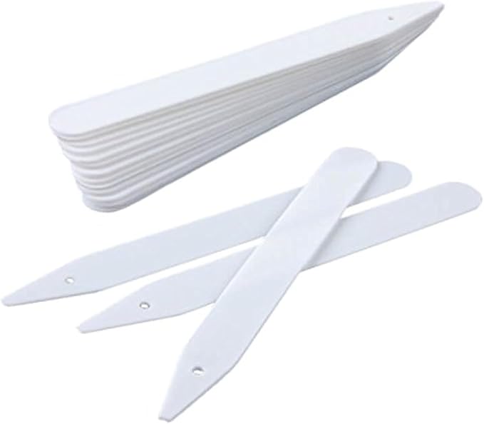 KINGLAKE 100 Pcs 4.7 Inch Thick Plastic Plant Labels - Garden Stakes with Waterproof Plant Identification Tags for Seedling, Vegetable White