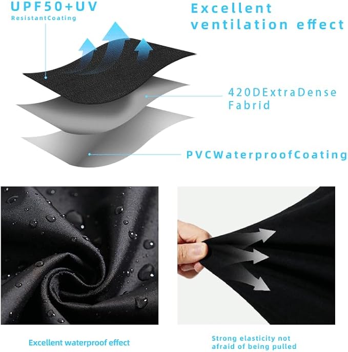 Square Fire Pit Cover for 28 Inch Firepit, Heavy Duty Outdoor Patio Fire Pit Table Cover, Gas Fire Pit Cover - Waterproof Dustproof Anti UV and Tear Resistant